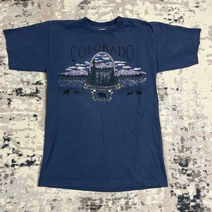 Vintage Colorado Rocky Mountain Wolves Shirt Sz M USA Made Single Stitch Protect